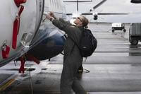 U.S. Air Force airman conducts pre-flight inspections at Hurlburt Field, Fla.